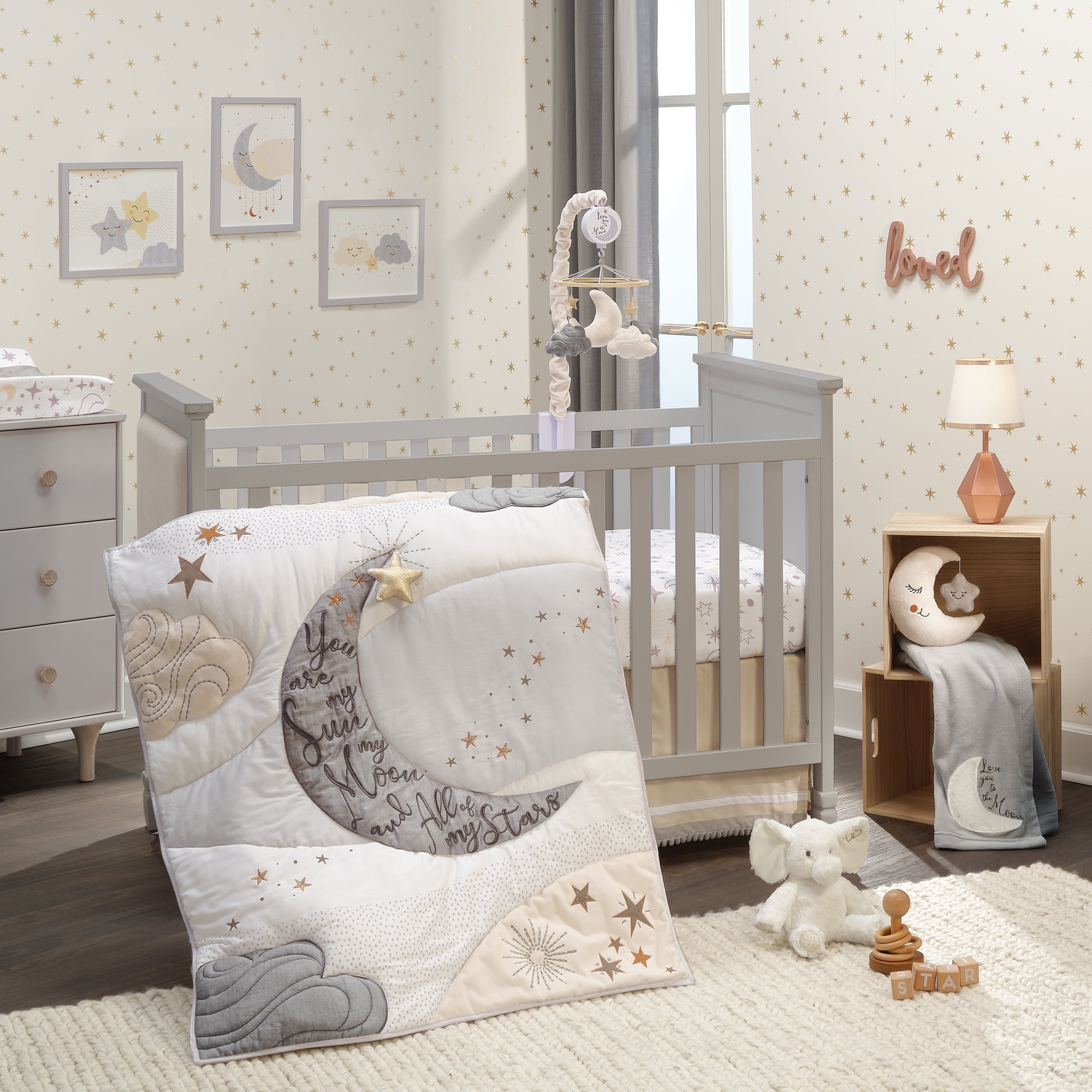 Lambs Ivy Goodnight Moon 3 Piece Stars Nursery Baby Crib Bedding Set Walmart