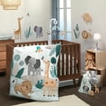 thumbnail image 1 of Lambs & Ivy Jungle Friends 5-Piece Safari Animals Nursery Baby Crib Bedding Set, 1 of 9