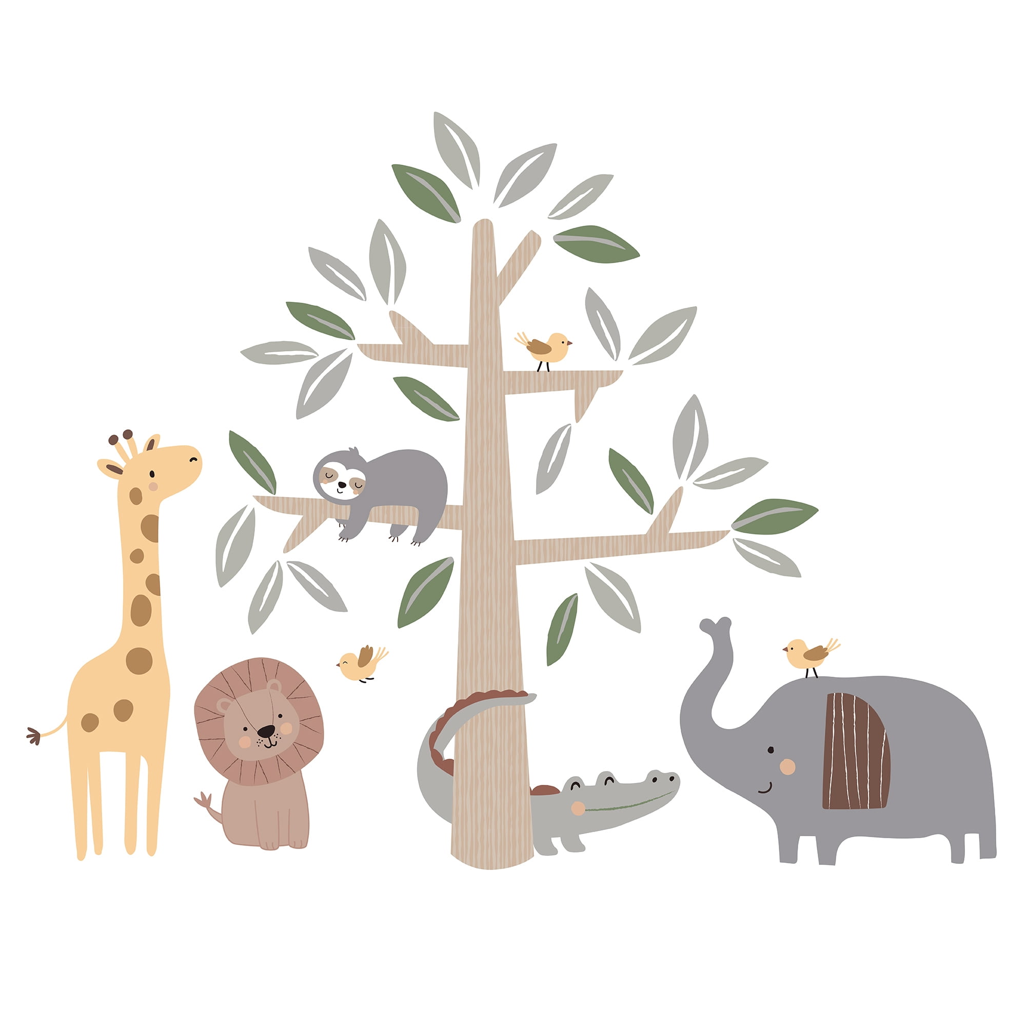 Wall Decals Lambs Ivy Jungle Adventure Tree With Giraffe Wall