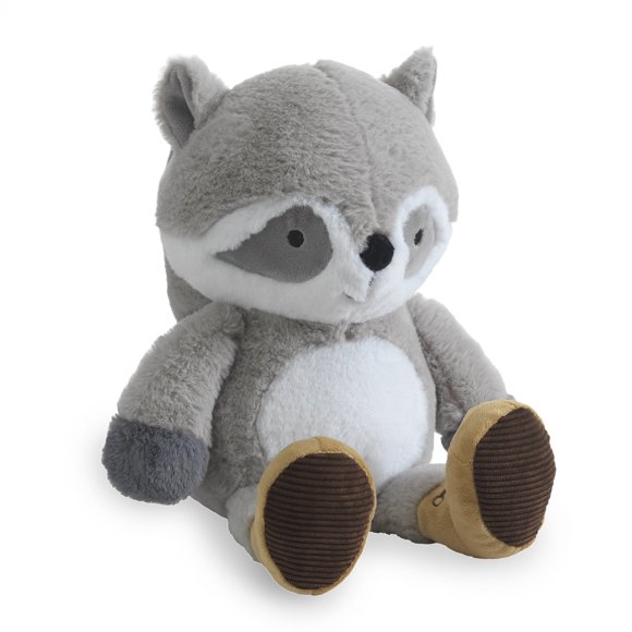 Lambs & Ivy Little Campers 10" Gray/White Plush Raccoon Stuffed Animal - Pumpkin