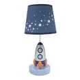 thumbnail image 1 of Lambs & Ivy Milky Way Blue/Silver Rocket Ship Nursery Lamp with Shade & Bulb, 1 of 4