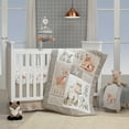 thumbnail image 1 of Lambs & Ivy Painted Forest 4-Piece Crib Bedding Set - Gray, Beige, White, 1 of 9