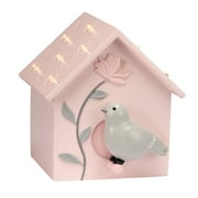 Lambs & Ivy Petals Pink/Gray Birdhouse Table Top Night Light LED Lamp