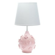 Lambs & Ivy Signature Botanical Baby Pink Floral Nursery Lamp with Shade & Bulb
