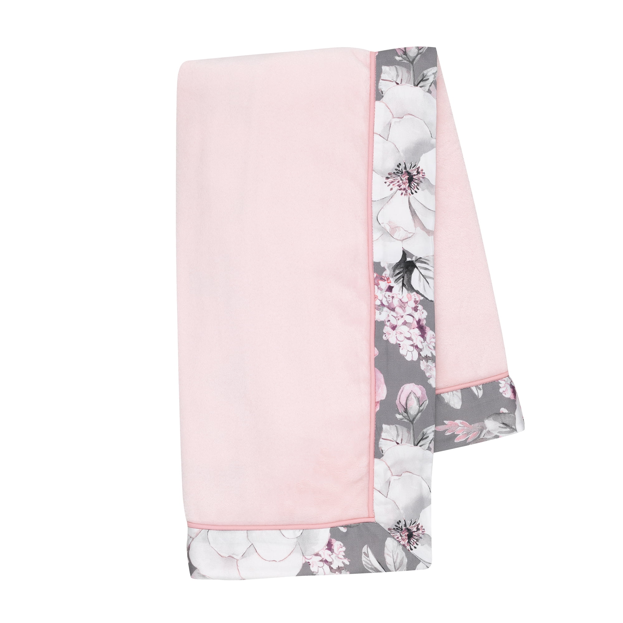 Lambs & Ivy Signature Botanical Baby Pink Watercolor Floral Fleece Baby ...