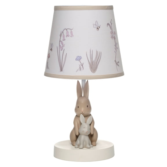 Lambs & Ivy Signature Bunny Hop Hand-Painted Resin Rabbits Lamp with Shade
