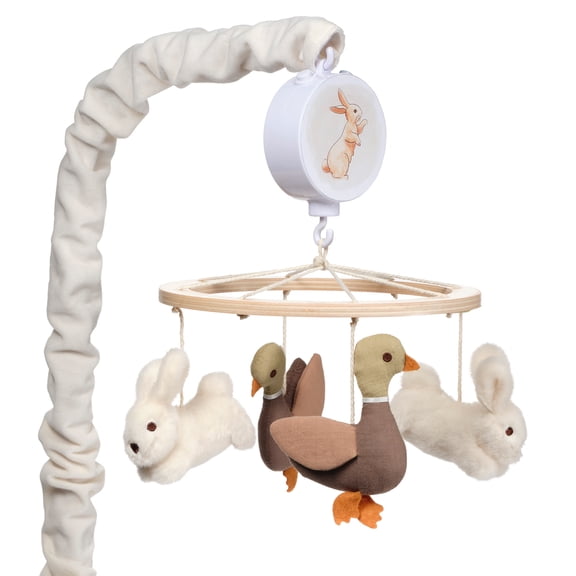 Lambs & Ivy Signature Bunny Hop Musical Baby Crib Mobile Soother Toy