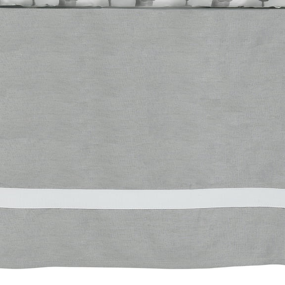 Lambs & Ivy Signature Gray Linen with White Trim 4-Sided Crib Skirt