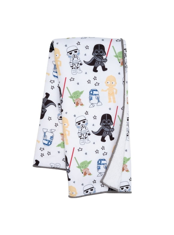 Lambs & Ivy Star Wars Classic Fleece Baby Blanket - Yoda/Darth Vader/R2-D2/C-3PO