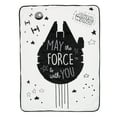 thumbnail image 1 of Lambs & Ivy Star Wars Millennium Falcon Baby Blanket - White, 1 of 6