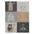 thumbnail image 1 of Lambs & Ivy Star Wars The Force Knit Baby Blanket - Yoda/Ewok/R2-D2/Vader, 1 of 5