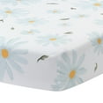thumbnail image 1 of Lambs & Ivy Sweet Daisy 100% Cotton White/Blue Floral Baby Fitted Crib Sheet, 1 of 5