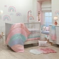 thumbnail image 1 of Lambs & Ivy Watercolor Pastel Pink/Mint Rainbow 5-Piece Baby Crib Bedding Set, 1 of 9