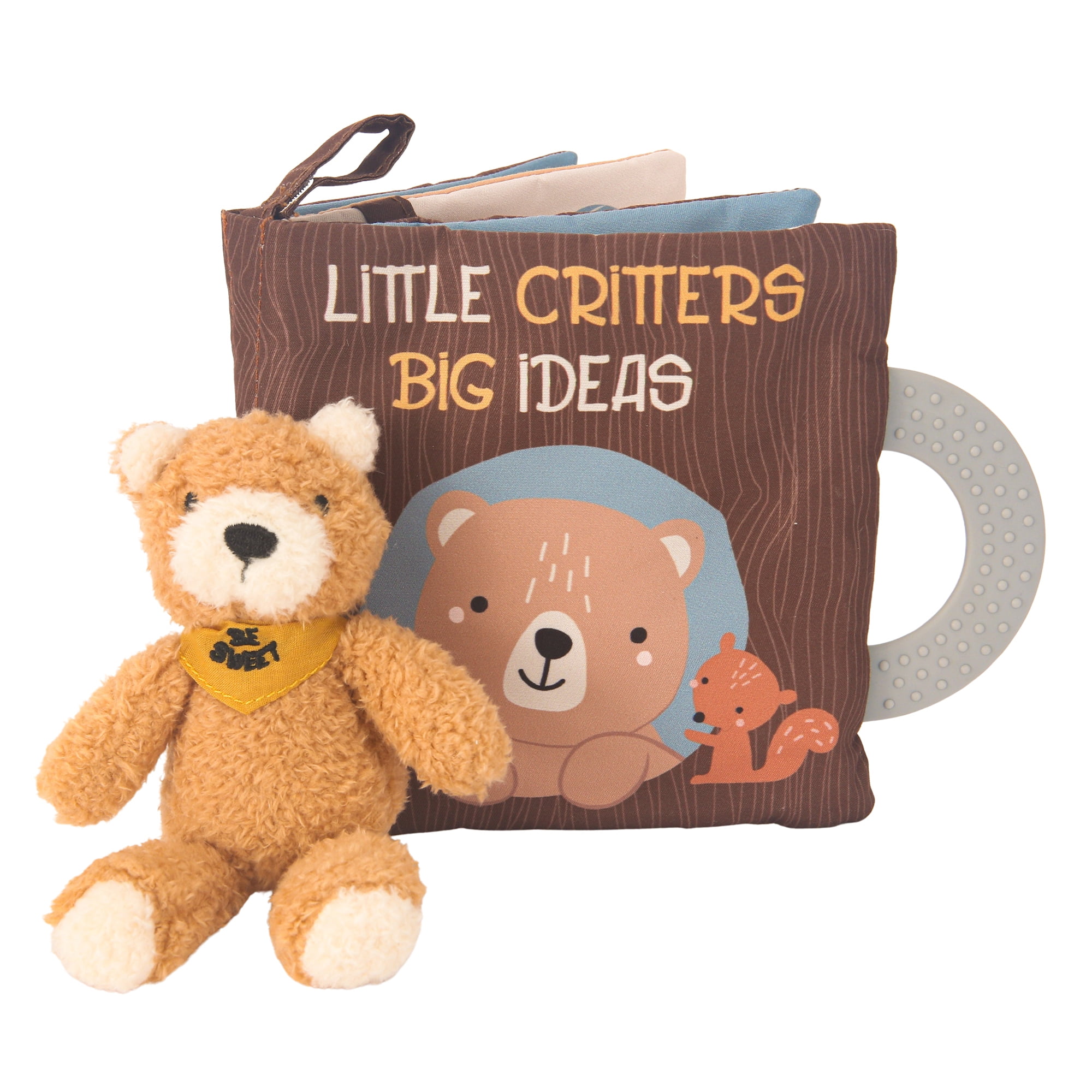 Lambs Ivy Woodland Forest Developmental Soft Book Bear Plush