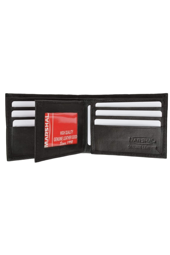 Lambskin Leather Mens Wallet with Center Flap and ID Window 1152