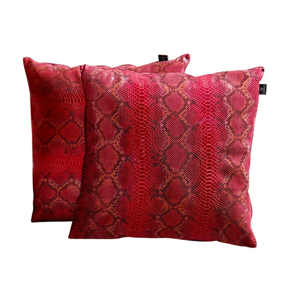 Lambskin Leather Pillow Cover, Sofa Cushion Case, Home Decor Style for Living Room & Bedroom, Brown Crunch, 16x16