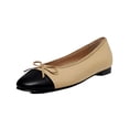 thumbnail image 1 of Lambskin Two Tone Bow Ballet Flats, 1 of 3