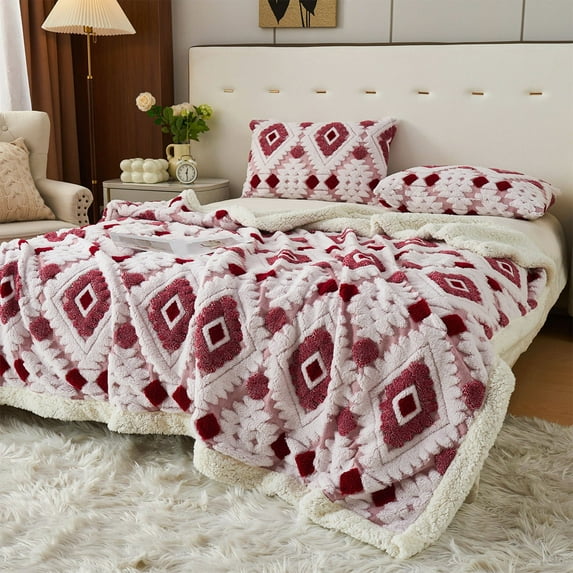 Lambswool Nap Blanket,Cationic Hollow Taffeta Throw,Double Layer Warm Cover,Office Sofa Blanket,Soft Plush Throw,Lightweight Fleece Blanket,For Bed Chair,Machine Washable