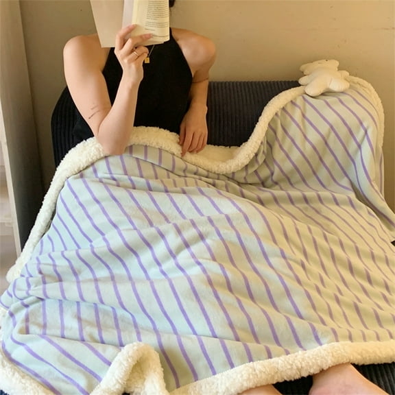 Lambswool Throw Blanket For Sofa, Thick Warm Cozy Winter Blanket Durable Anti Pilling Design, for Couch Bed Office Nap Travel