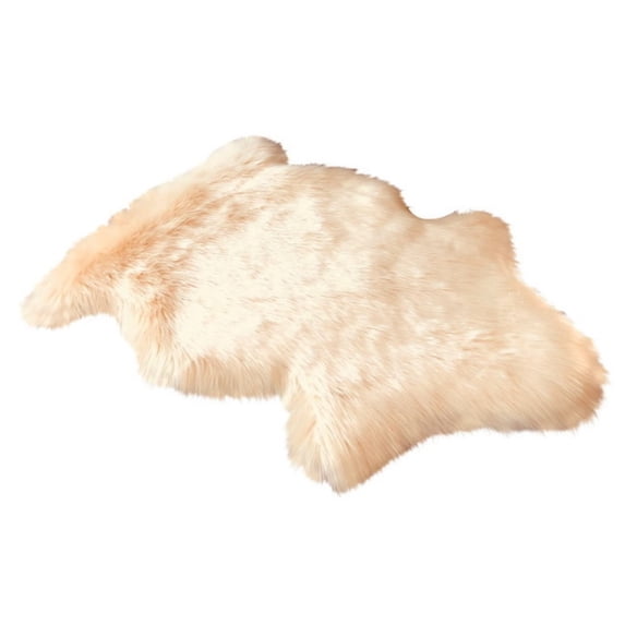 Lambzy Dynasty Natural Single Pelt Luxury Long Wool Sheepskin Shag Rug Light Beige N/A