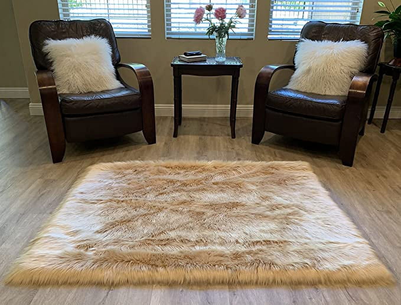 Lambzy area rug fur shag faux sheepskin Rectangular fluffy floor rugs