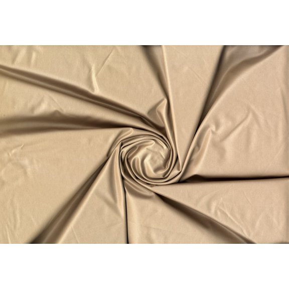 Lame DTY Vegan Foil Fabric - Shiny Stretch Knit Dress Fabric (TOAST, ByYard)