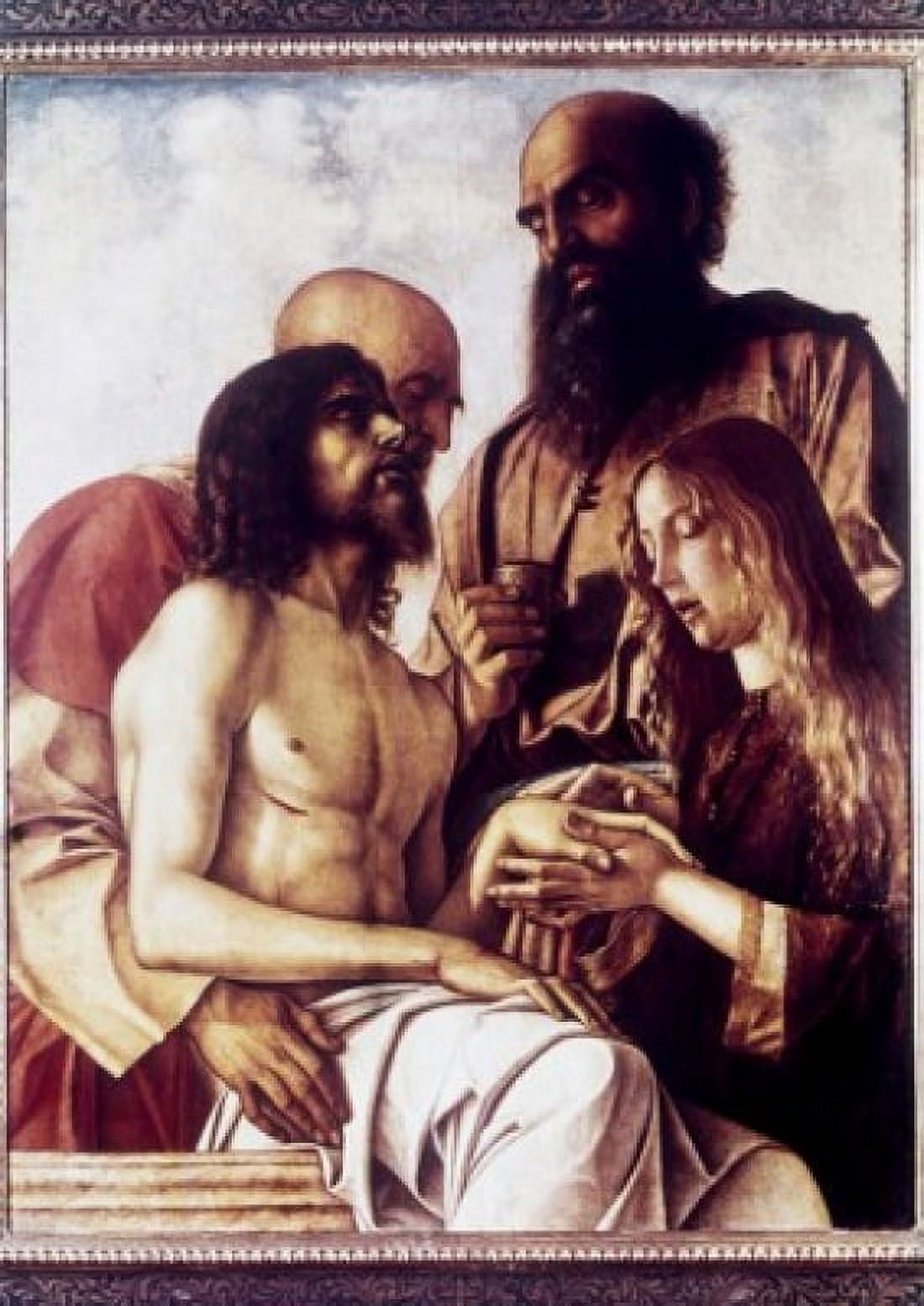 Lament Over the Dead Christ (Pesaro Altarpiece) ca 1473-76 Giovanni Bellini (ca1430-1516 Italian) Tempera on panel Canvas Art - Giovanni Bellini (18 x 24)