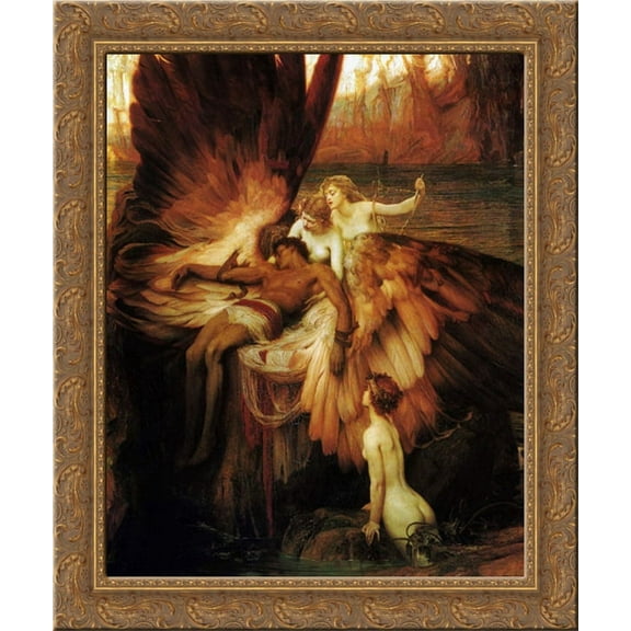 Lament for Icarus 20x23 Gold Ornate Wood Framed Canvas Art by Draper, Herbert James