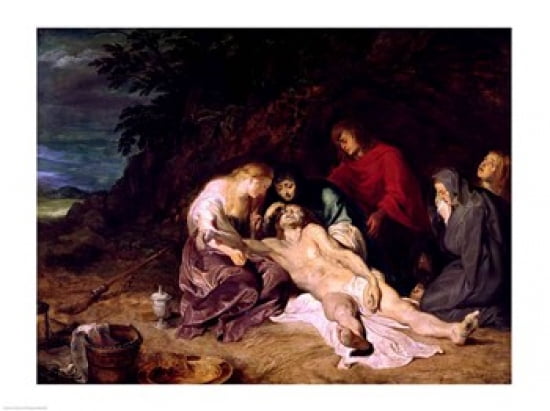 Lamentation over the Dead Christ with St John and the Holy Women Canvas Art - Peter Paul Rubens (24 x 18)