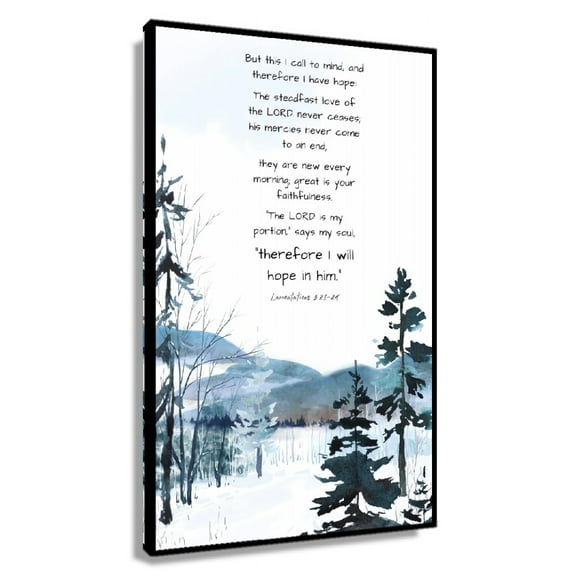 Lamentations 3 21-24 His Mercies Are New Every Morning, Bible Verse Wall Art, Printable Watercolor Home Decorative Paintings Giclee Prints