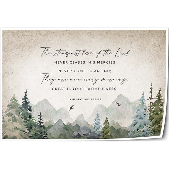 Lamentations 3 22-23 Scripture Posters Christian Bible Verse Wall Art Prints for Living Room Canvas Painting Decoration Giclee Painting