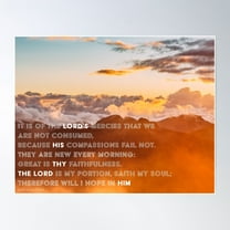 Lamentations 3:22-24 Poster Wall Art, Modern Wall Decor For Living Room Bedroom, 12x18 UNFRAMED