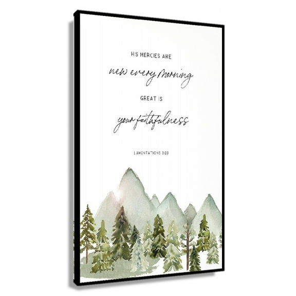 Lamentations 3 23 Christian Wall Art Printable Watercolor Scripture Poster Bible Verse Print Home Decor, His Mercies Are New Every Morning