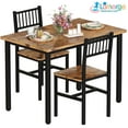 thumbnail image 1 of Lamerge 3 Piece Dining Table Set, Industrial Kitchen Table and 2 Chairs with Metal Frame, Dining Room Table Set, Breakfast Table Set for Small Space, Dining Room, Kitchen, Rustic Brown, 1 of 14