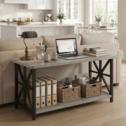 Lamerge Coffee Table with Round Corners, 2 Tier Coffee Table with Storage Shelf, Rectangular Center Table for Living Room Modern Style, Marble Tea Table 39.37   21.65 Inches, Easy to Assemble, Grey