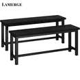 thumbnail image 1 of Lamerge Dining Table Chair Bench 2-Piece Set, Bench, 39-Inch, Stackable, for Dining Room Kitchen Conference Room, Black, 1 of 8