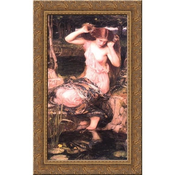 Lamia 17x24 Gold Ornate Wood Framed Canvas Art by Waterhouse, John William