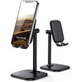 thumbnail image 1 of Lamicall Cell Phone Stand for Desk - Adjustable Mobile Phone Holder for Desktop fit 4-10'' Cellphone and Tablet - DP02 Black, 1 of 8