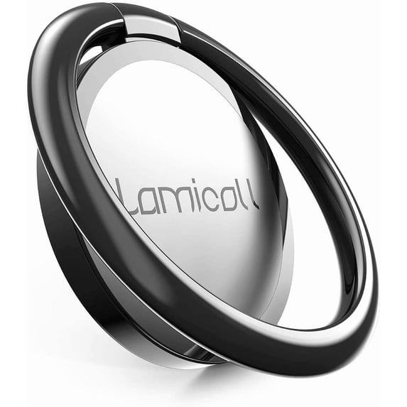 Lamicall Finger Ring Stand : Universal Cell Phone Ring Holder for All Phones - Black
