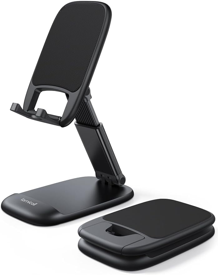 Lamicall Foldable Phone Stand for Desk Height Adjustable Cell Phone