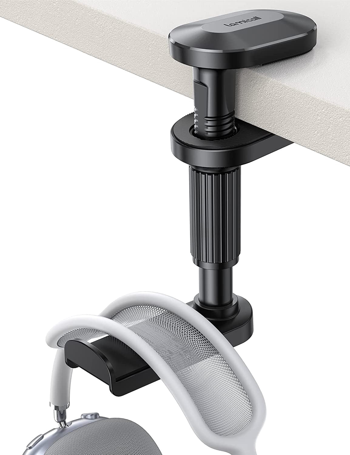 Lamicall Headphone Stand, Headset Hanger - Adjustable & 360 Degree Rotating Gaming Earphones Hook - Black