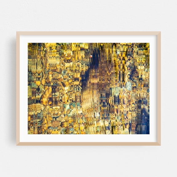 Laminar Flow (II) - Photography Abstract Geometric Modern Art Water Psychedelic Pattern Surrealism Oak Framed Wall Art Print 12 x 16 inches
