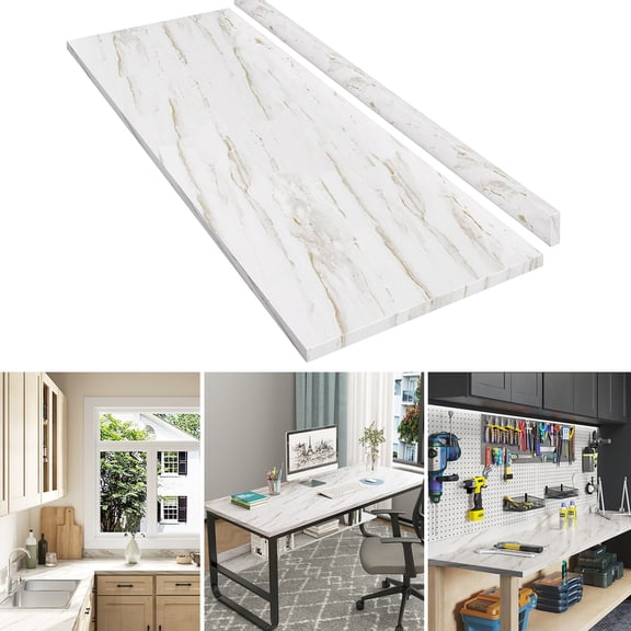 Laminate Countertop For Home Remodeling - 72"x26.27"x0.75", Drama Marble Brilliant Upgrade