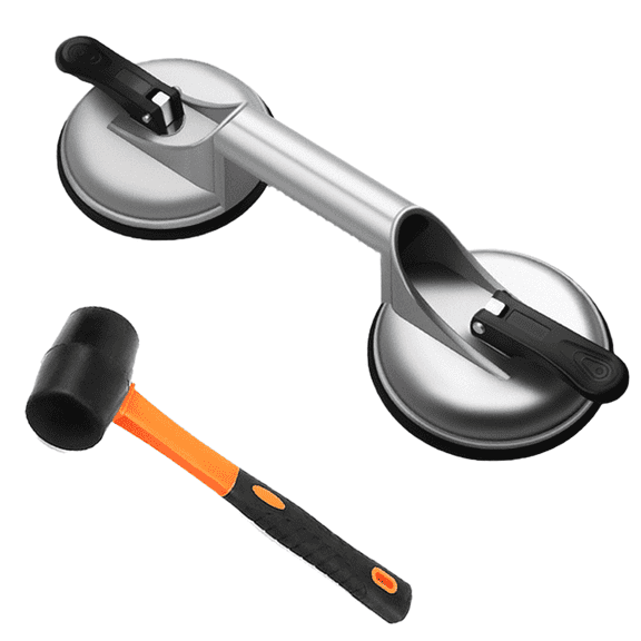Laminate Floor Gap Repair Tool Kit,Floor Suction Cup Tool,Aluminum Flooring Gap Fixer for Laminate,With Suction Cup & Rubber Mallet,for Vinyl Plank,Spc & Floating Floors Installation