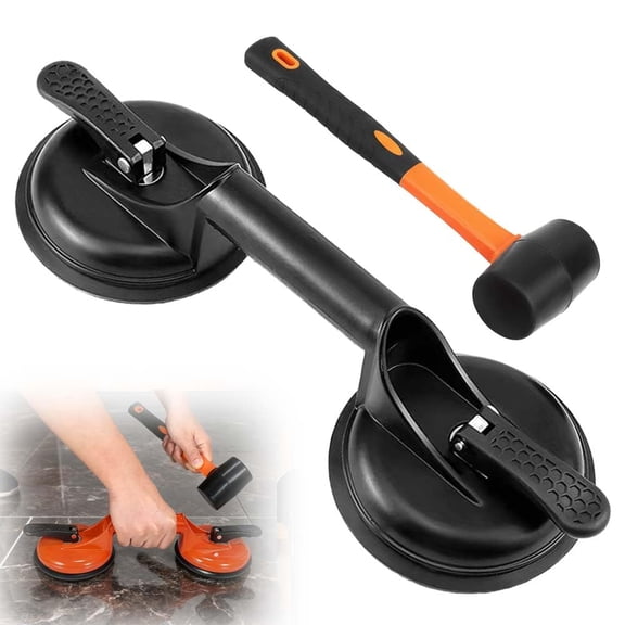 Laminate Floor Gap Repair Tool Kit, Heavy-Duty Suction Cup & Rubber Mallet Set for Flooring Installation, Tile & Glass Panel Adjustment, Smooth Surface Home Improvement Tool