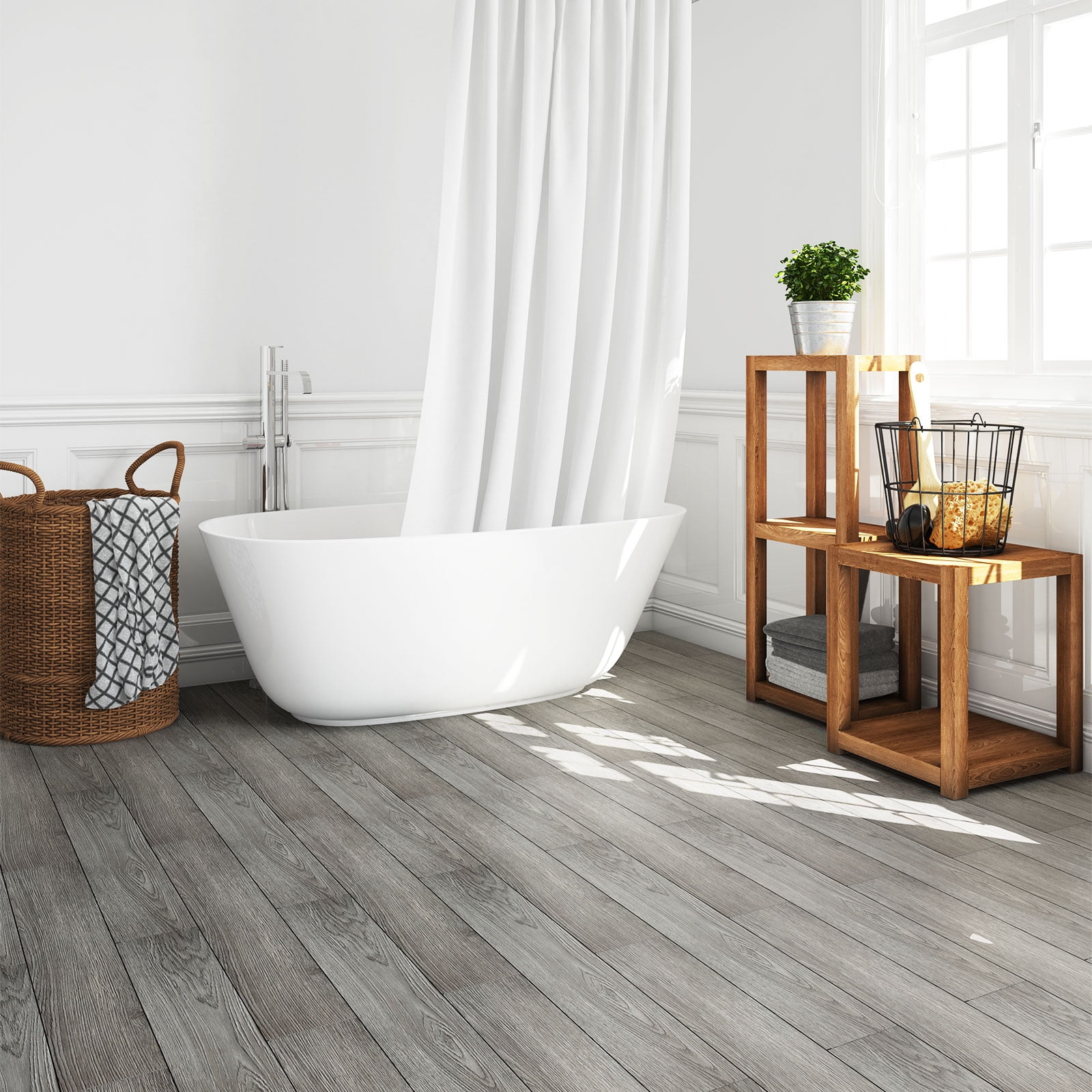 Laminate Flooring,36Pcs Laminate Flooring Self-Adhesive Floor Thickened Wear-Resistant Floor Stickers