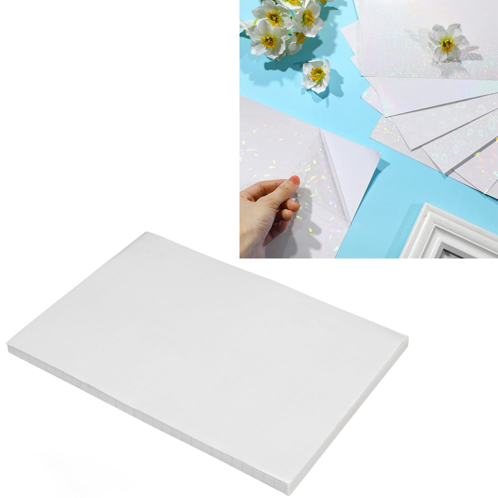 Laminate Sheets, Bright Luster 50 Sheets Holographic Laminate Sheets A4