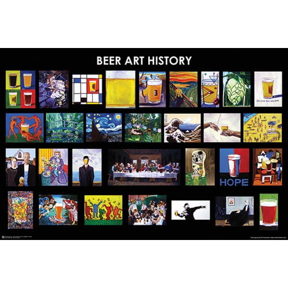 Laminated Beer Art History Poster 36.5 x 24.5