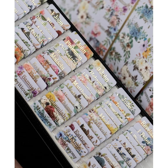 -Laminated Bible Tabs (Gold Foil Embossed Lettering), Bible Tabs for Women and Men, Reposition Large Print Stickers, Easy to Read and Apply, 80 Chapters Labels for Easy Navigation(Purple)