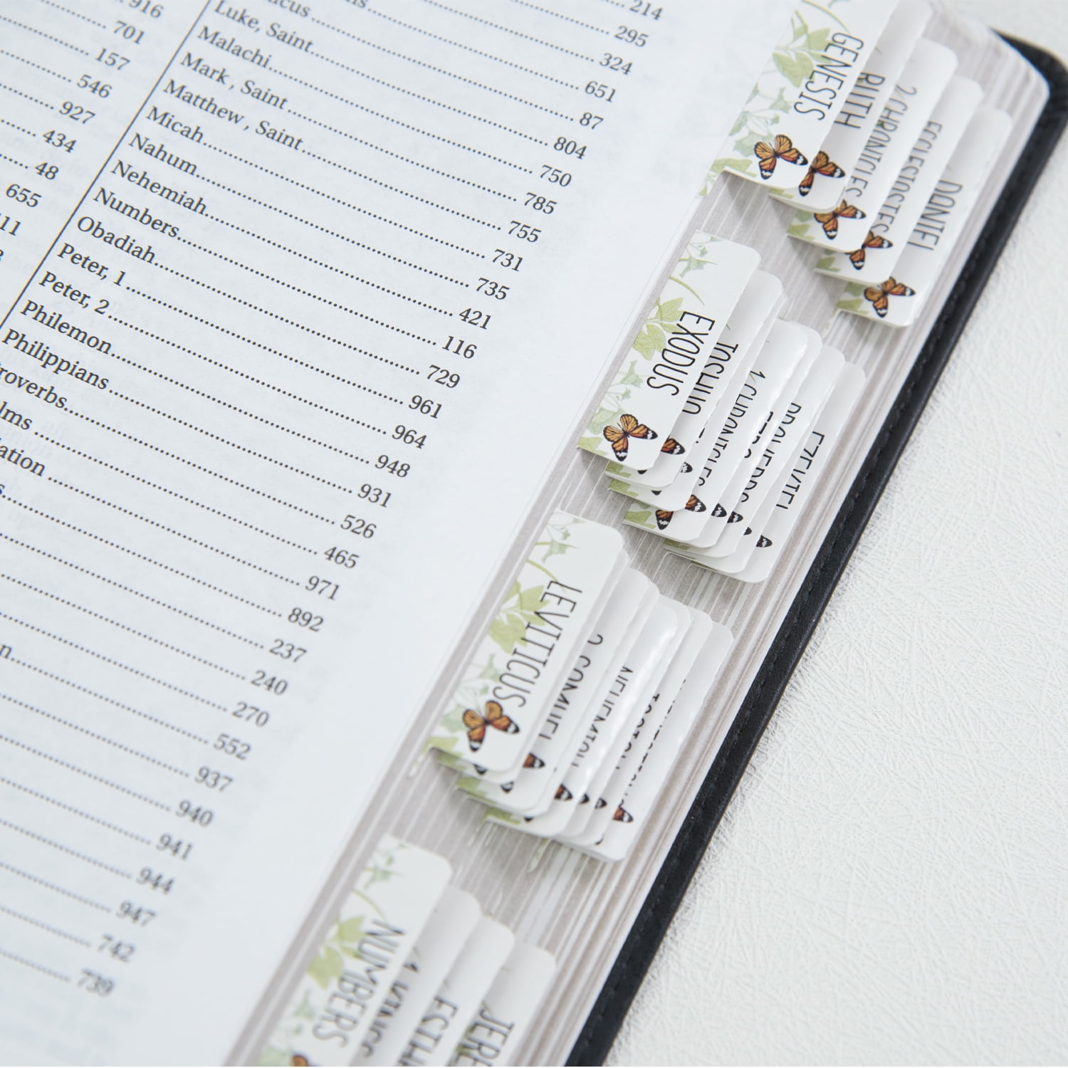 Laminated Bible Tabs for Study Bible, Prefdo Butterfly Design 66 Bible ...